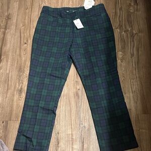 Croft & Barrow Men's Blue and Green Plaid Chinos